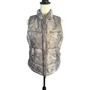 Michael Kors Gray White Puffer Vest M Women's